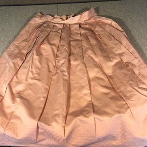 Peach satin pleated skirt from Banana Republic